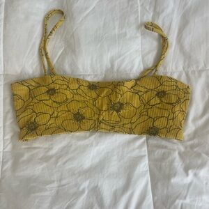 Yellow Floral Bikini Top
